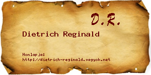 Dietrich Reginald névjegykártya